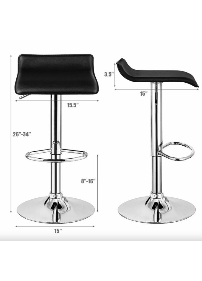 Комплект барних стільців Forse екошкіра з підставкою для ніг Costway (367054875)