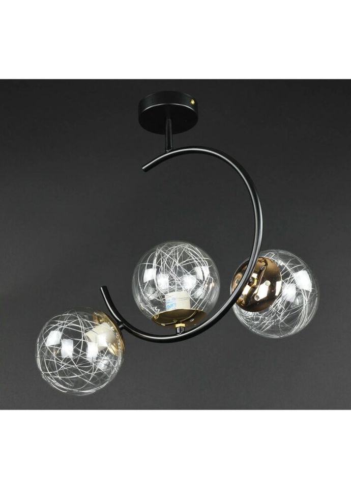 Стельова люстра на 3 лампочки 26440 Чорний 45х24х40 см. Sunnysky (335975269)