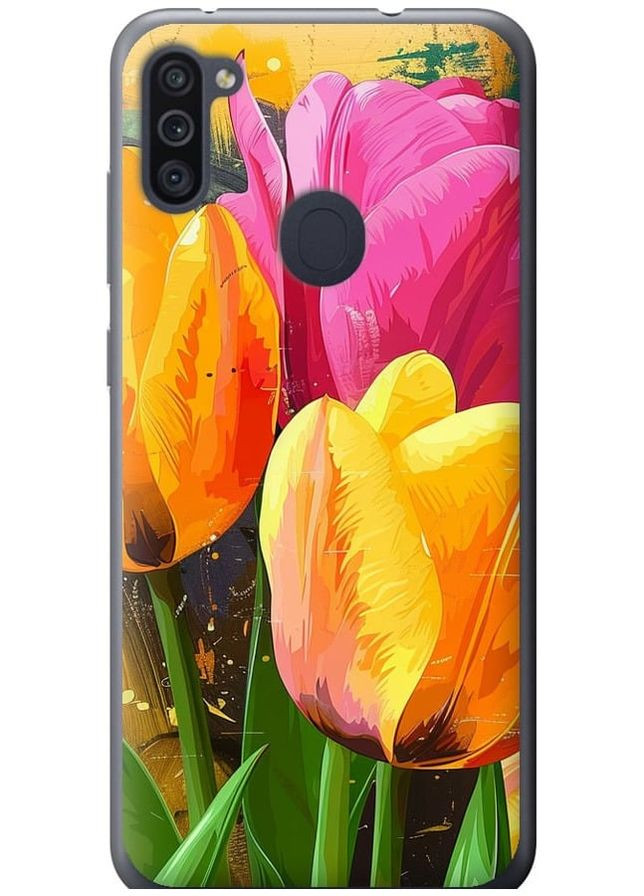 2D пластиковый чехол 'Нарисованные тюльпаны' для Endorphone Samsung Galaxy A11 A115F (282931361)