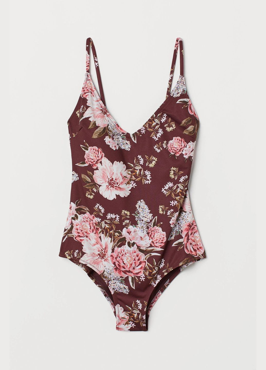 Бордовий суцільний купальник H&M