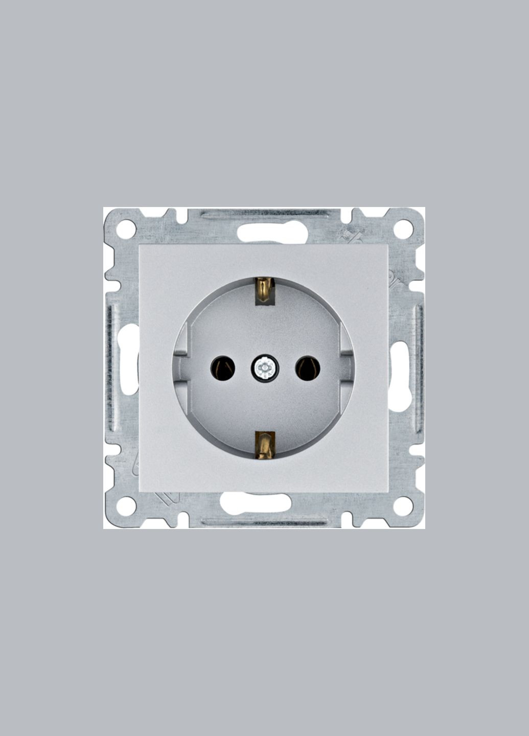 Розетка с заземлением серебряный [WL1052] Lumina Hager (344537720)
