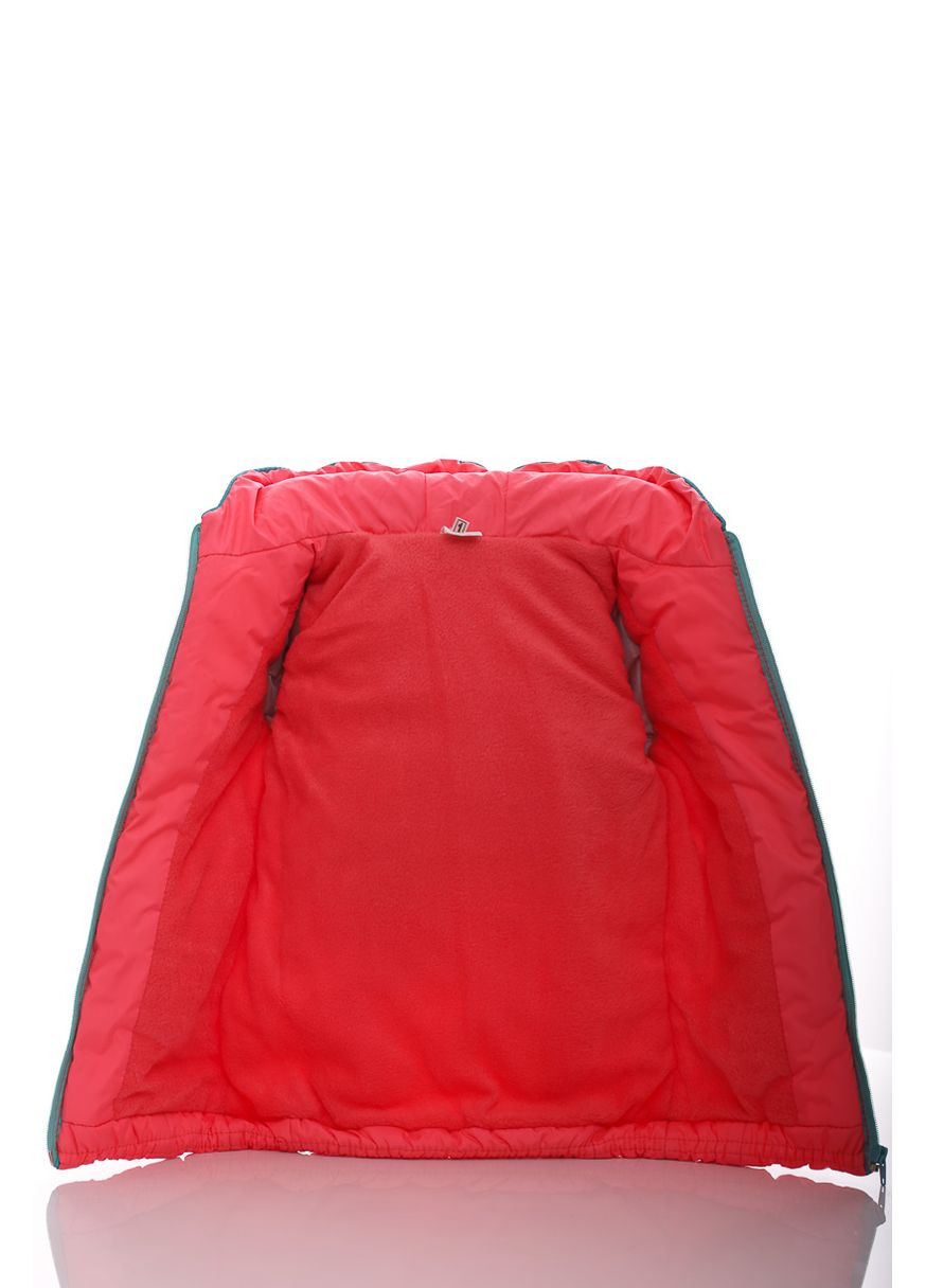 Червона зимня куртка на синтепоні для дівчинки євро світло-кораловий з бірюзовим 92 см (27705) BABYKROHA