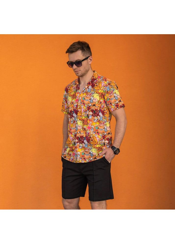 Оранжевая повседневный рубашка No Brand