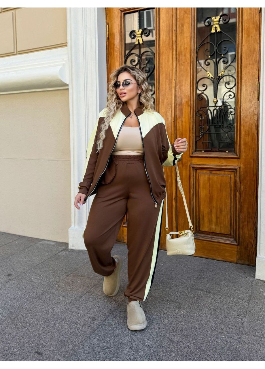 Женский спортивный костюм с джогерами на молнии – Размерная сетка в описании DK/DL Мода без кордонів (360750108)