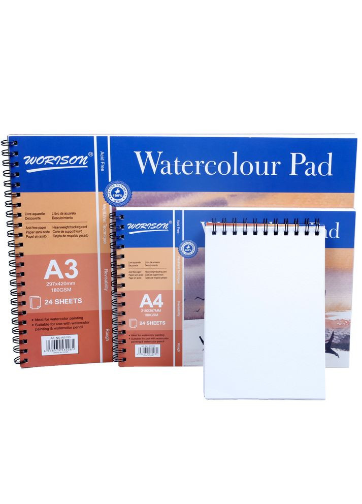 Альбом для акварели Watercolor Pad формат А3 на спирали 24 листа 180г/м² Worison (322635011)