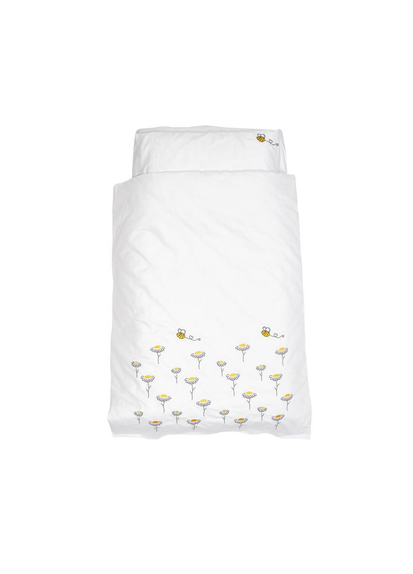 Комплект постільної білизни Ромашка, сатин, 3 предмети, білий () Twins 3056-TR01 (362184737)