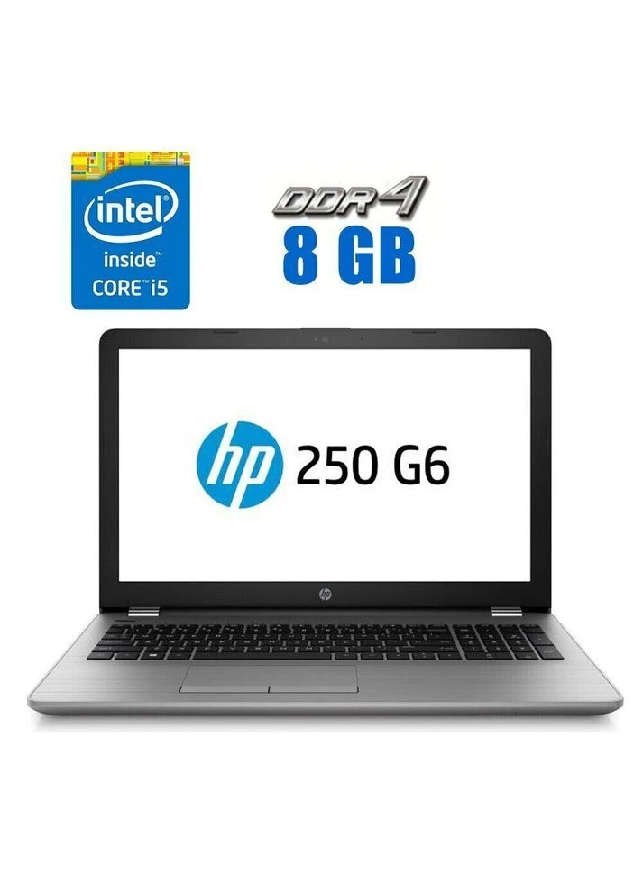 Ноутбук Б-клас HP 250 G6 / 15.6" (1920x1080) TN / Intel Core i5-7200U (2 (4) ядра по 2.5 - 3.1 GHz) / 8 GB DDR4 / 256 GB SSD Hewlett Packard (398146629)