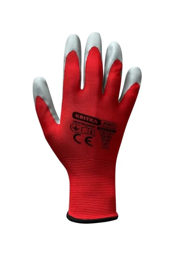 Защитные перчатки ЦВЕТОК PRO Hookgrip Expert (XL/) стрейчевые с латексным покрытием (24668) КВІТКА (315890335)