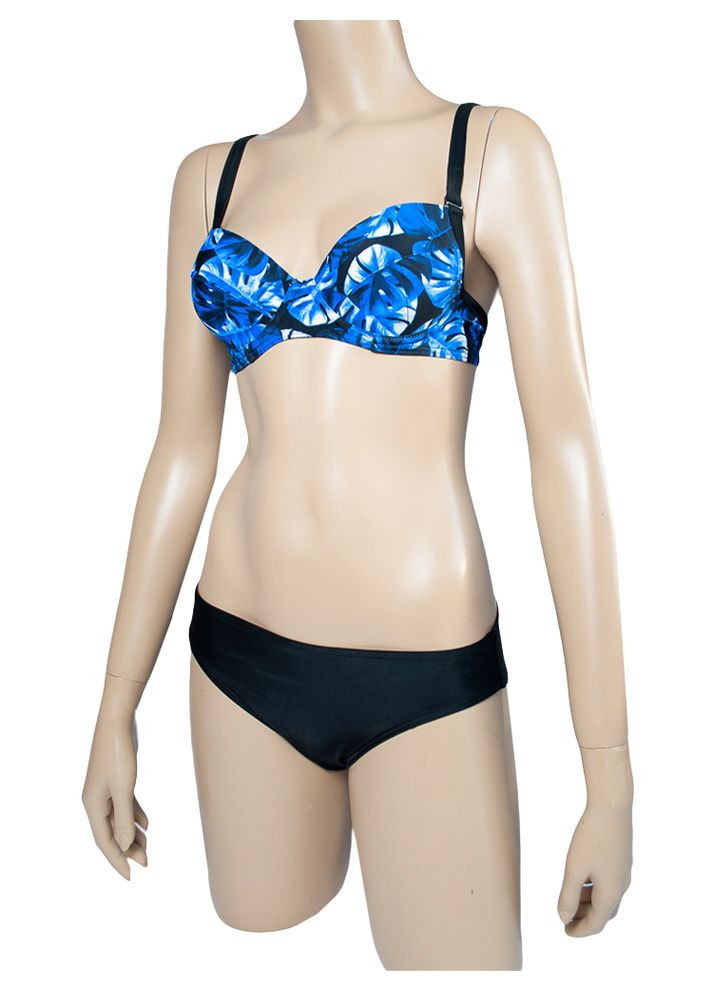 Комбинированный летний раздельный купальник с классическим бюстгальтером и пуш ап. модель 0059 арт.1805 раздельный, бикини Polovi