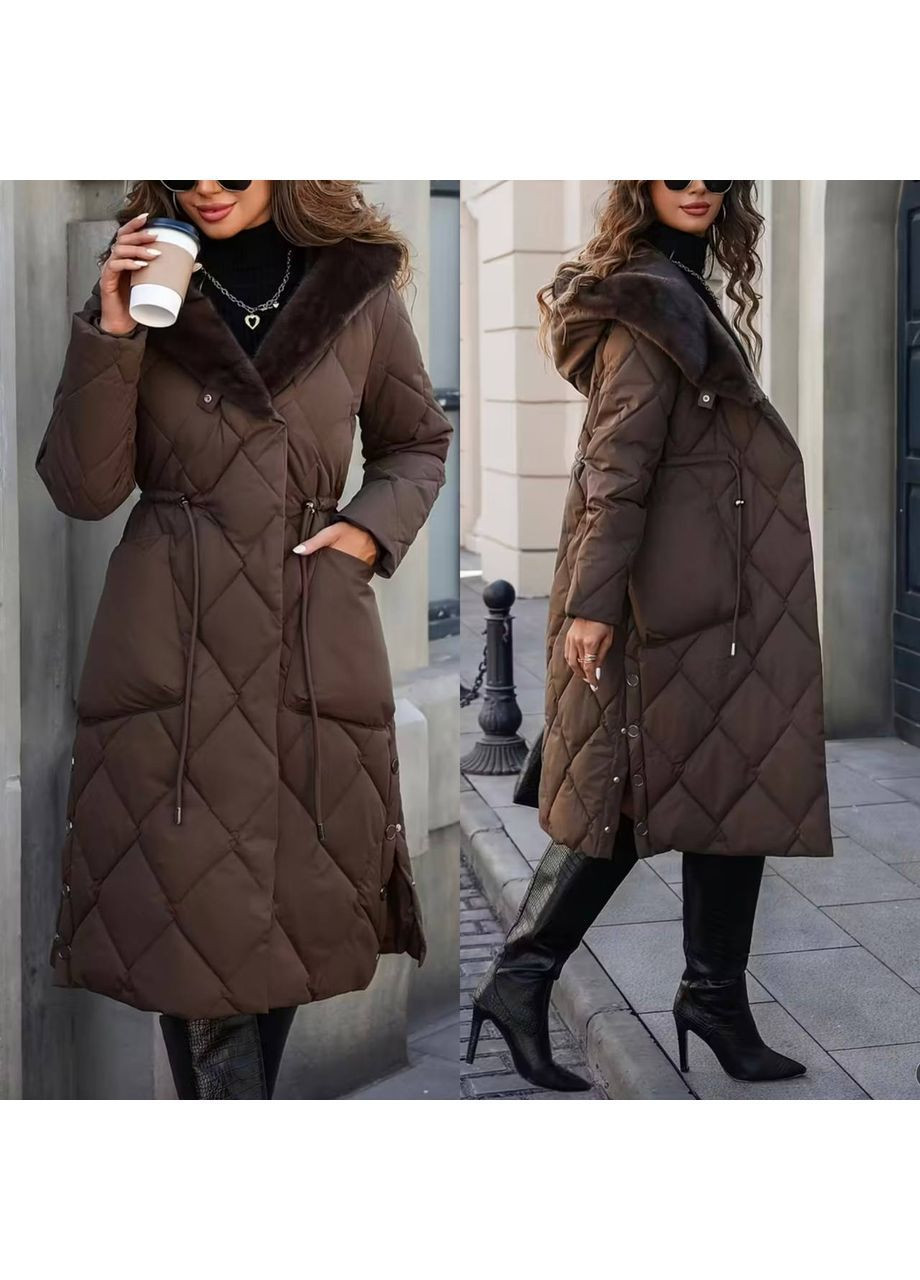 Коричневая модная зимняя куртка-пальто Fashion
