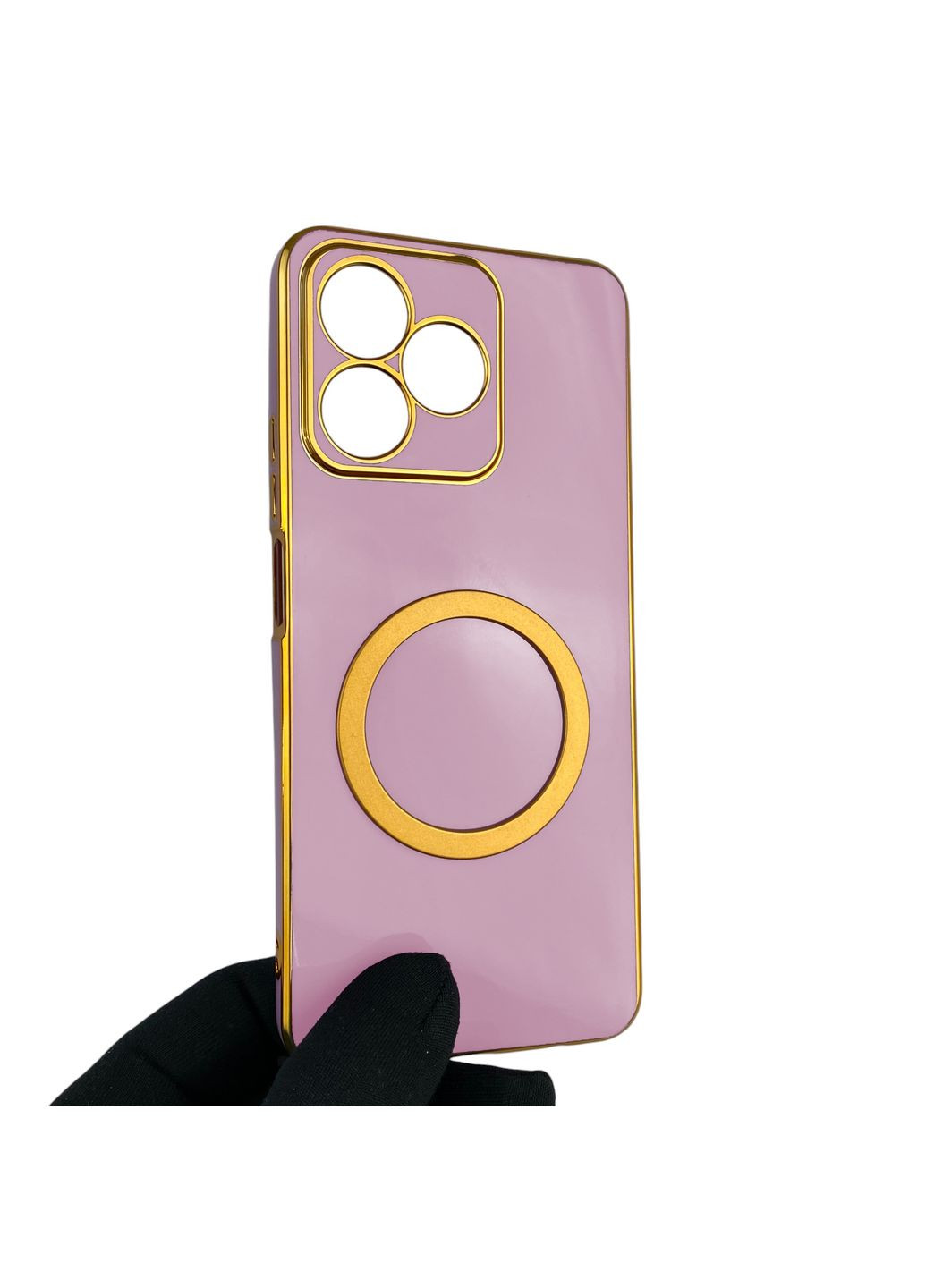 Чехол для Note 50 с кольцом MagSafe с золотой окантовкой на реалми нот 50 черничный gs1 Realme (366234817)