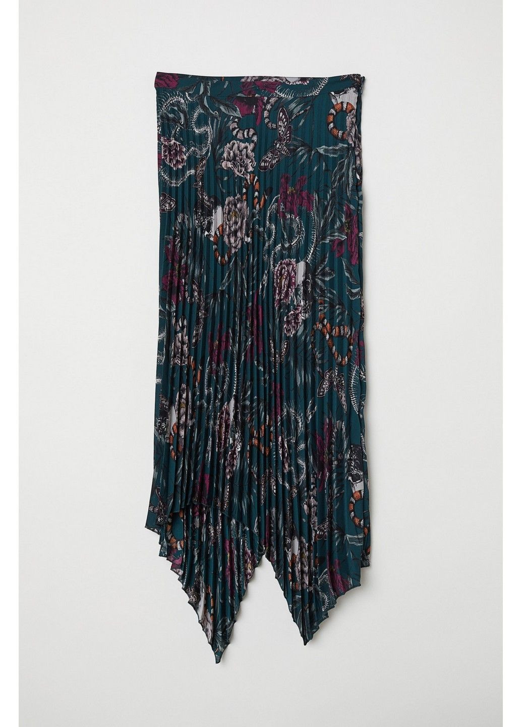 Зеленая цветочной расцветки юбка H&M