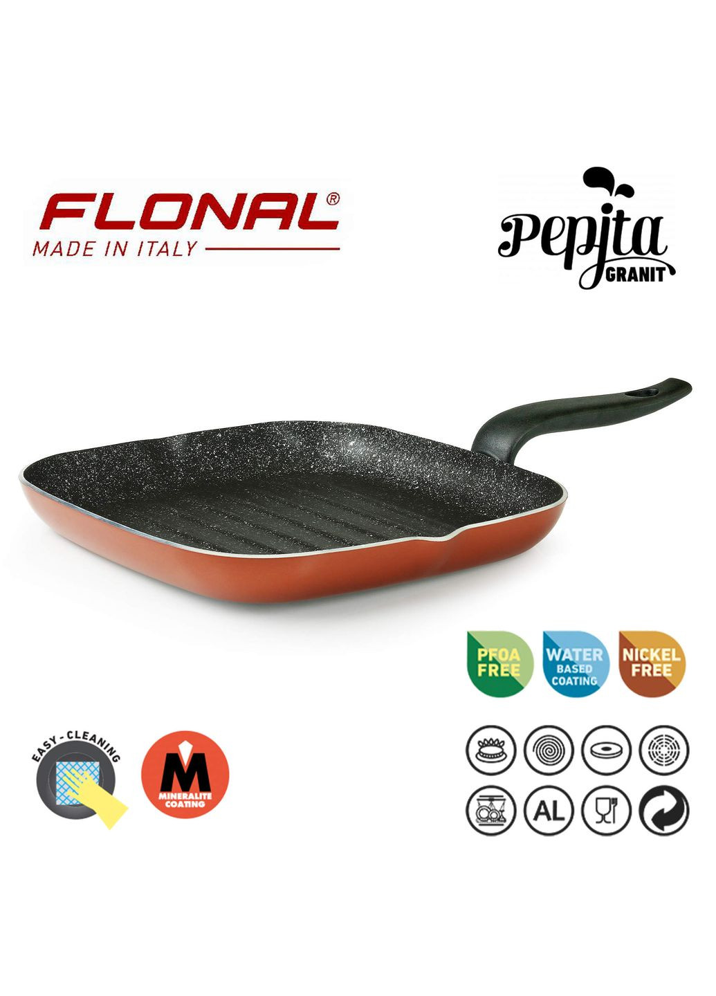 Сковорода-гриль Pepita Granit 28x28 см (PGFBS2850) Flonal (315936939)