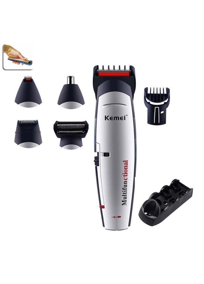 Машинка для стрижки тример 6в1 LFQ-KM-560 акумуляторна бритва з підставкою і насадками Kemei (354226760)