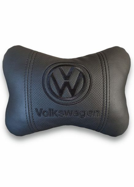 Подушка на подголовник в авто Фолькваген с черной вышивкой — 018 Volkswagen (340489834)