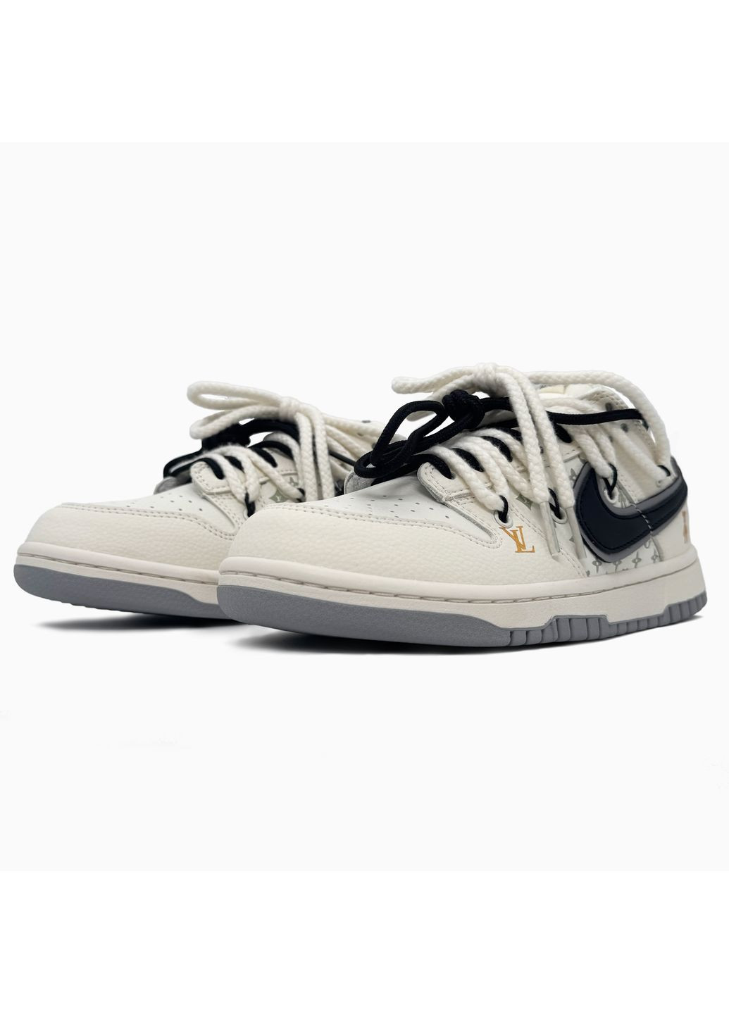 Чорні Осінні кросівки чоловічі nike sb x louis vuitton x glommy bear white black найк сб данк No Brand