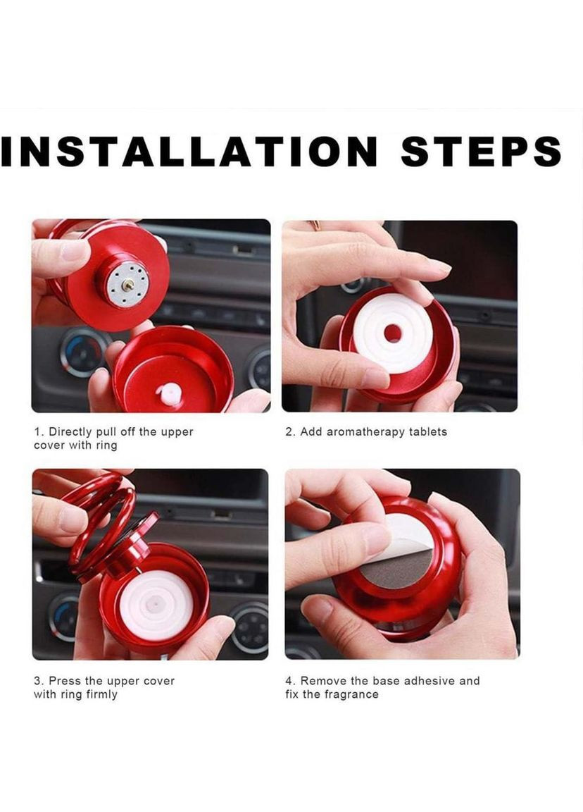Ароматизатор в автомобіль Левітуючі кільця від сонячного світла + 1 змінних картриджів Червоний (MI050965) No Brand (330778747)