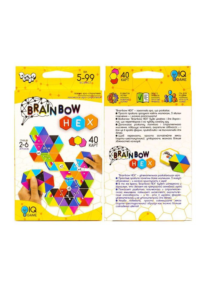 Развлекательная карточная игра "Brainbow HEX" GBRH-01-01, 40 карт Danko Toys (304407213)