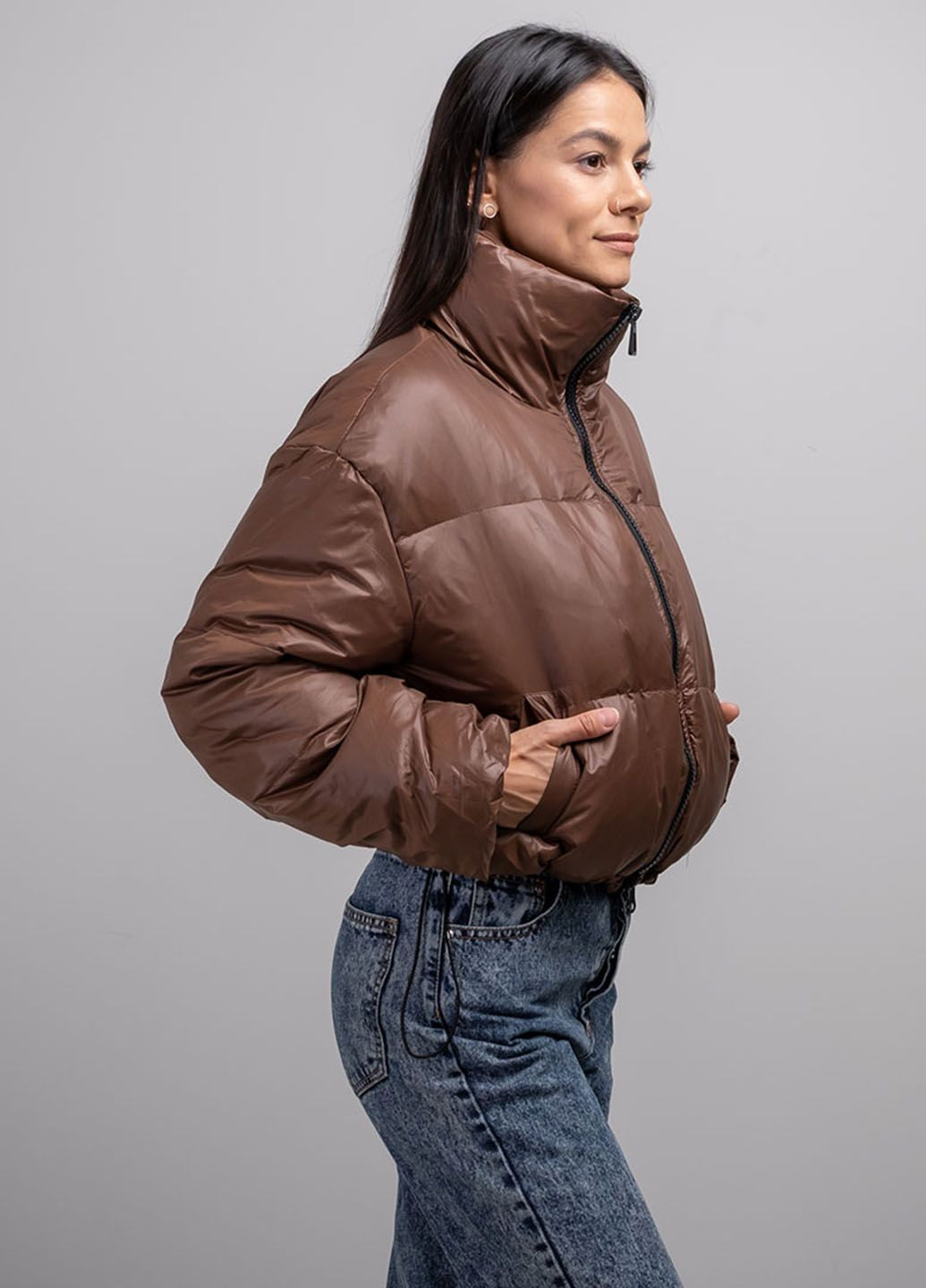 Коричнева зимня куртка жіноча 2301 коричнева 341071 Power