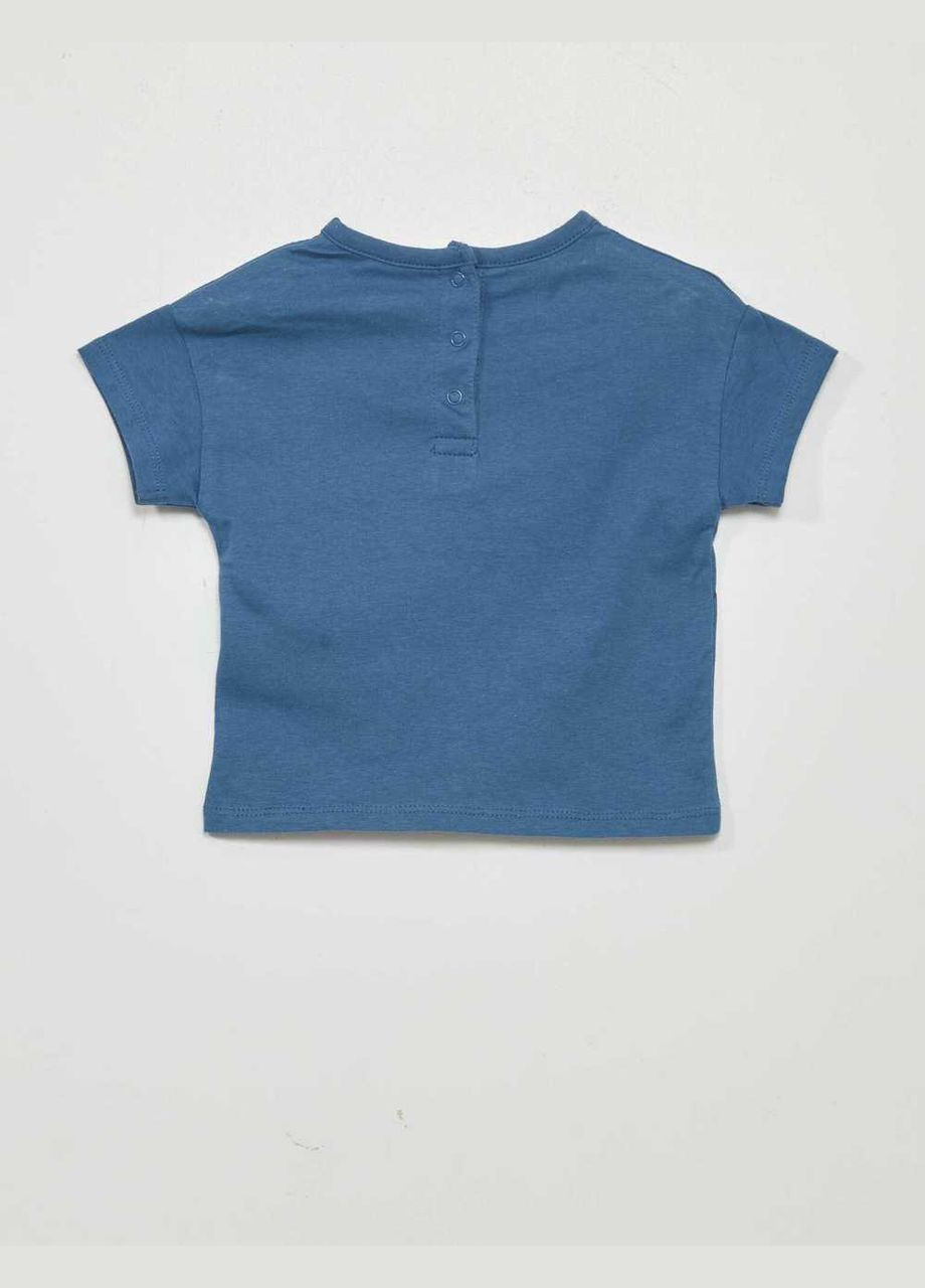 Темно-синяя футболка basic,темно-синий с принтом, Kiabi