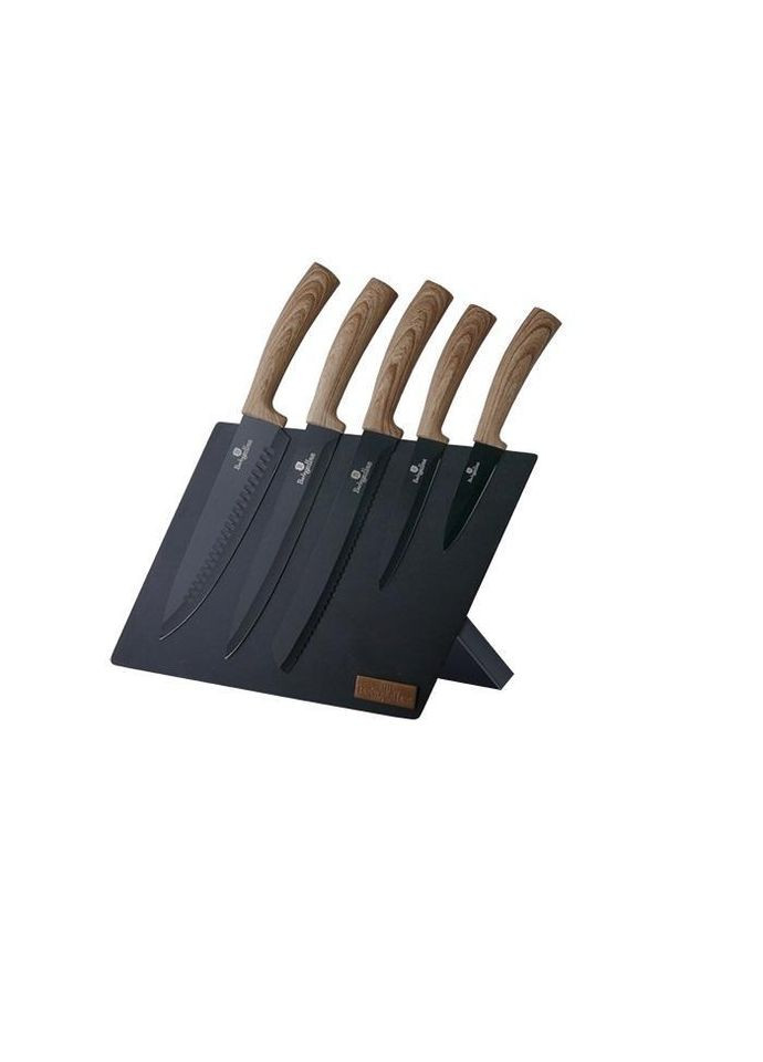 Набір ножів на магнітної підставці Ebony Maple Collection 6 предметів BH2521 Berlinger Haus комбінований,