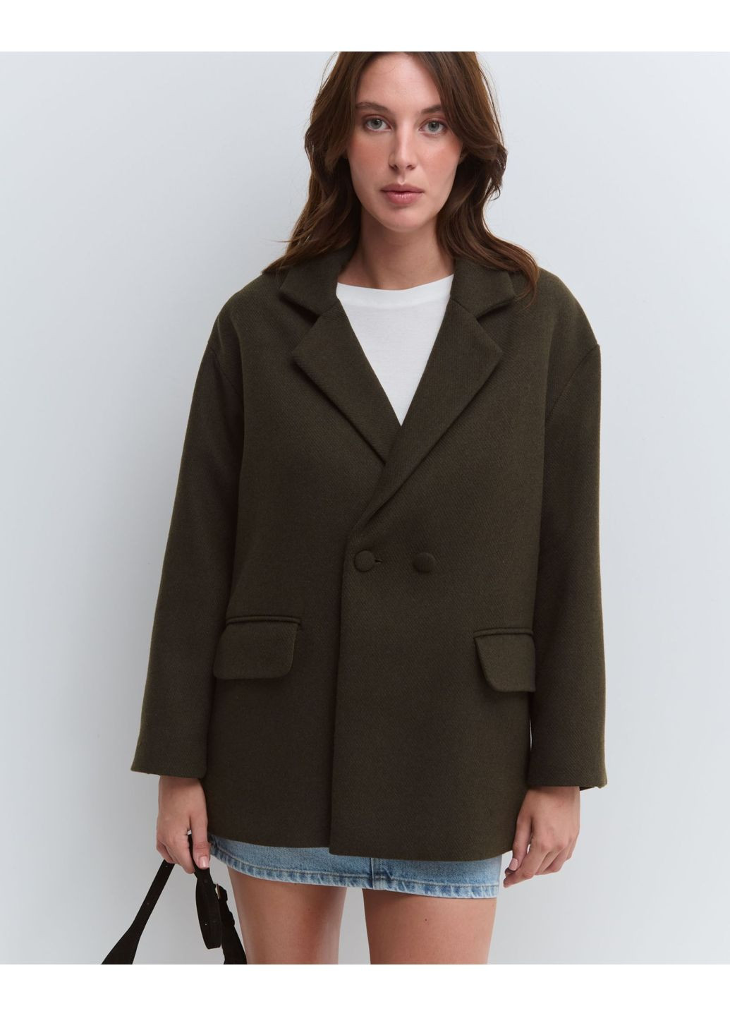 Жакет із пальтової тканини хакі JUL (361204986)