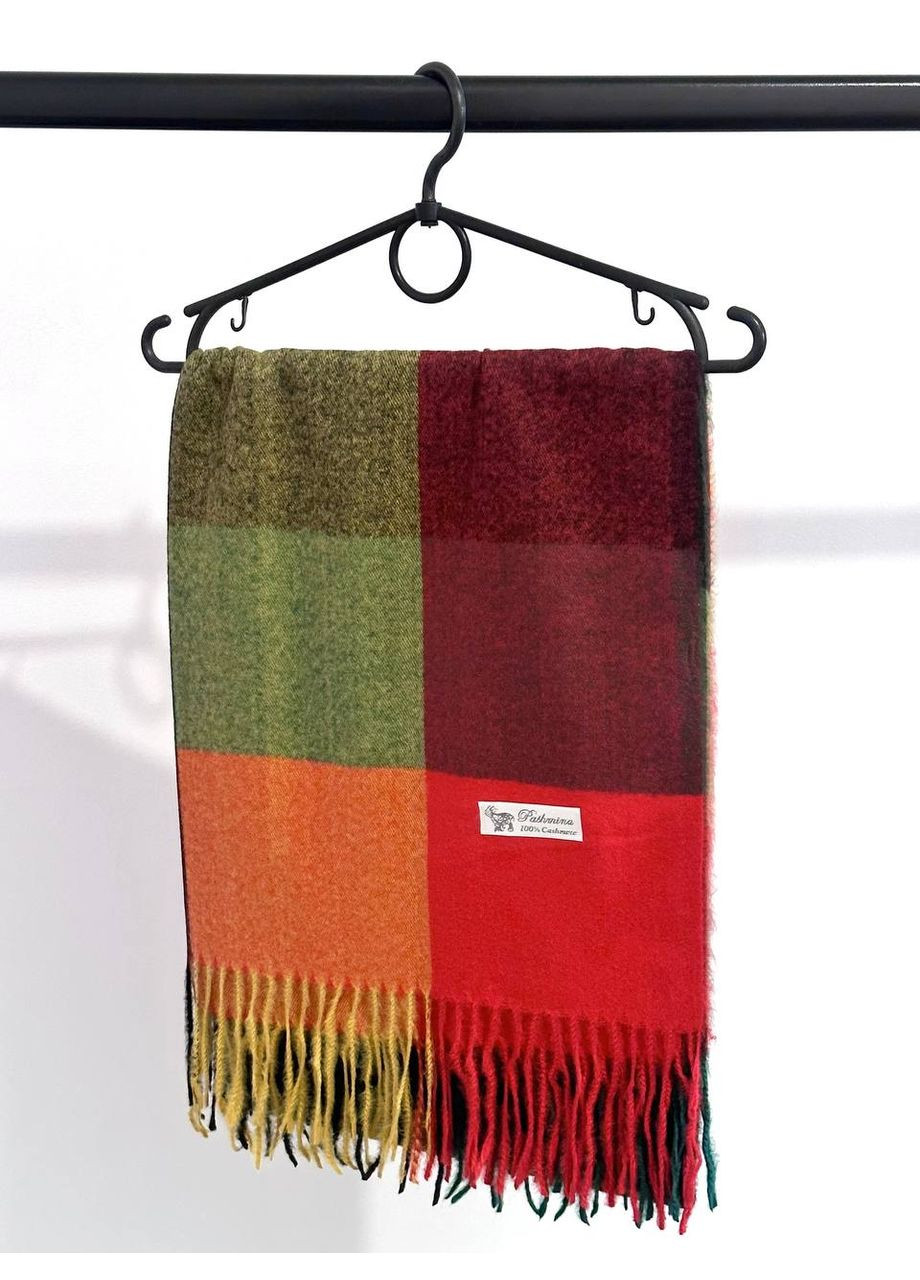 Кашеміровий палантин шарф у клітину з бахромою PASHMINA No Brand (362666278)