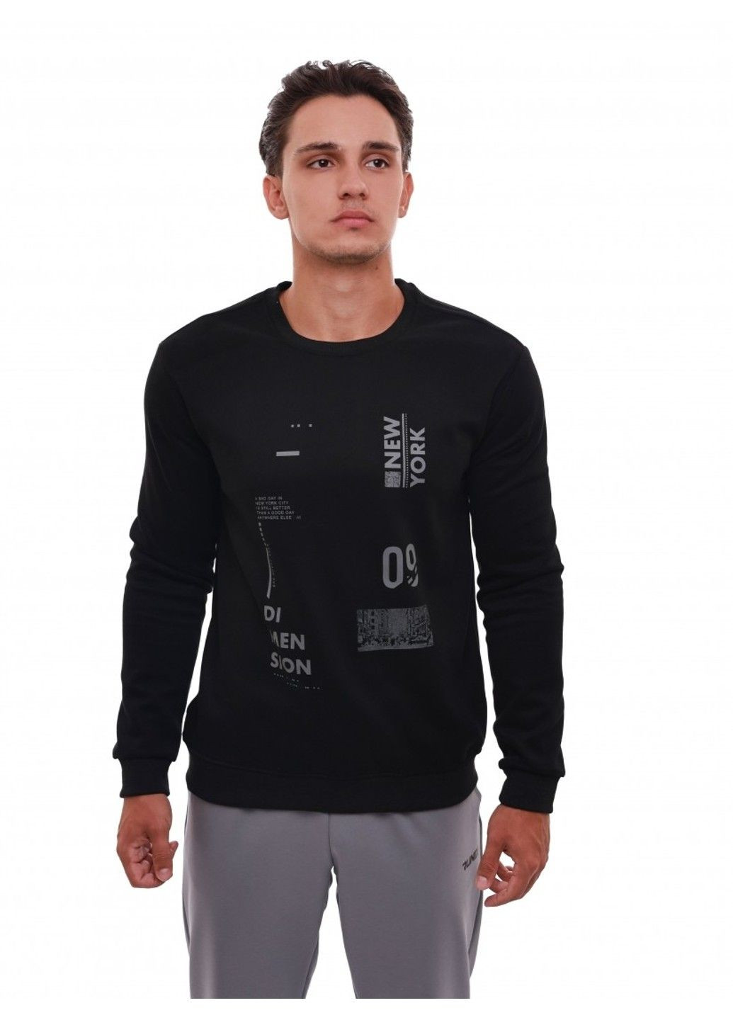 Чорний світшот чоловічий Intro (360558666)