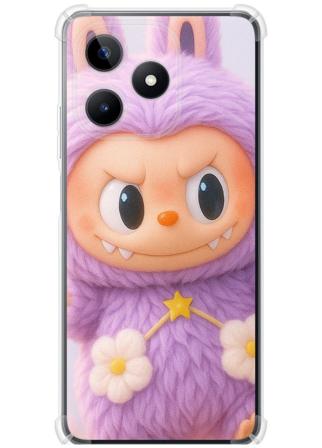 Силіконовий протиударний с посиленими кутами чохол 'Лабубу' для Endorphone Realme Note 50 (369974787)
