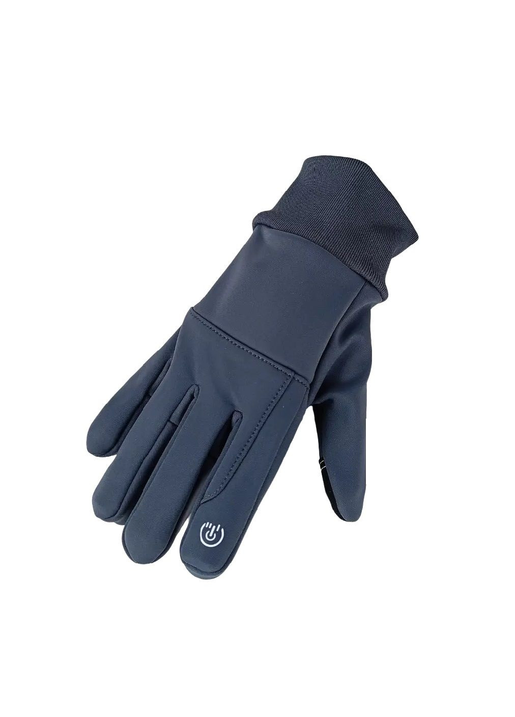 Рукавички із сенсорним нековзним покриттям світловідбивним елементом із водовідштовхувального матеріалу (478328-Prob) Сірі М Unbranded (304140640)