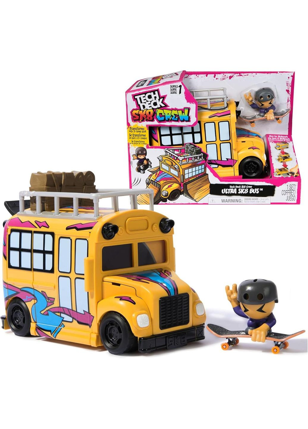 Игровой набор "Раскладной автобус с фингербордом и фигуркой" TECH DECK Sk8 Crew 2-in-1 Bus Fingerboard Spin Master (371140766)