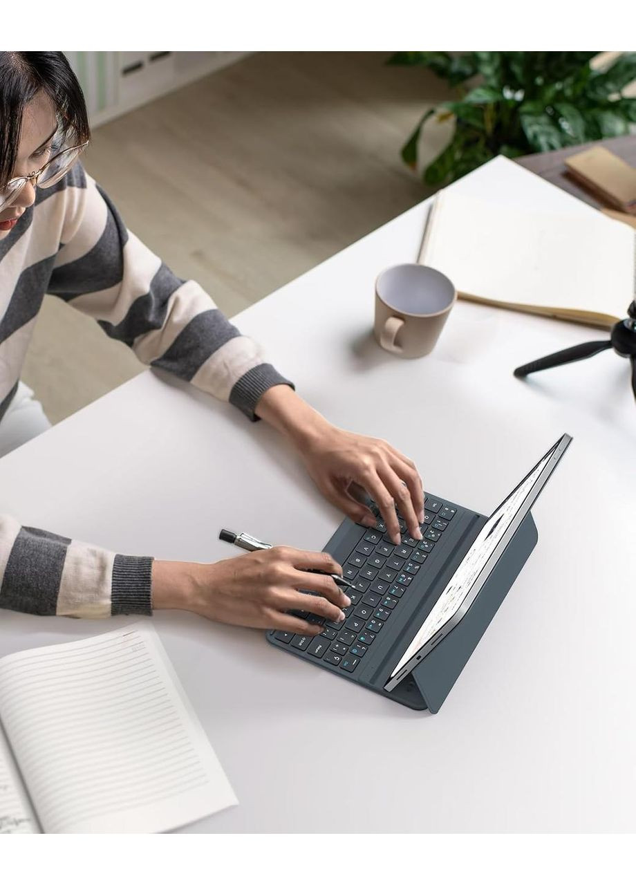 Клавіатура-чохол для iPad Air 2024 11”, Air 5/Air 4 10.9”, iPad Pro 11 4, 3, 2, 1 покоління, магнітна, ультратонка, сіра QWERTY No Brand (366422023)