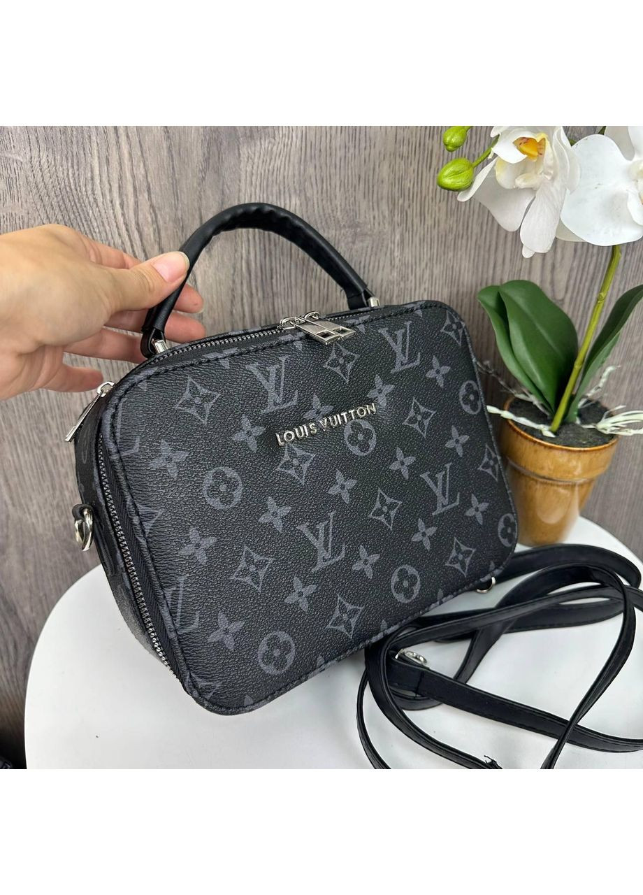 Жіноча міні сумка на плече чорна каркасна ProDobro (363260036)