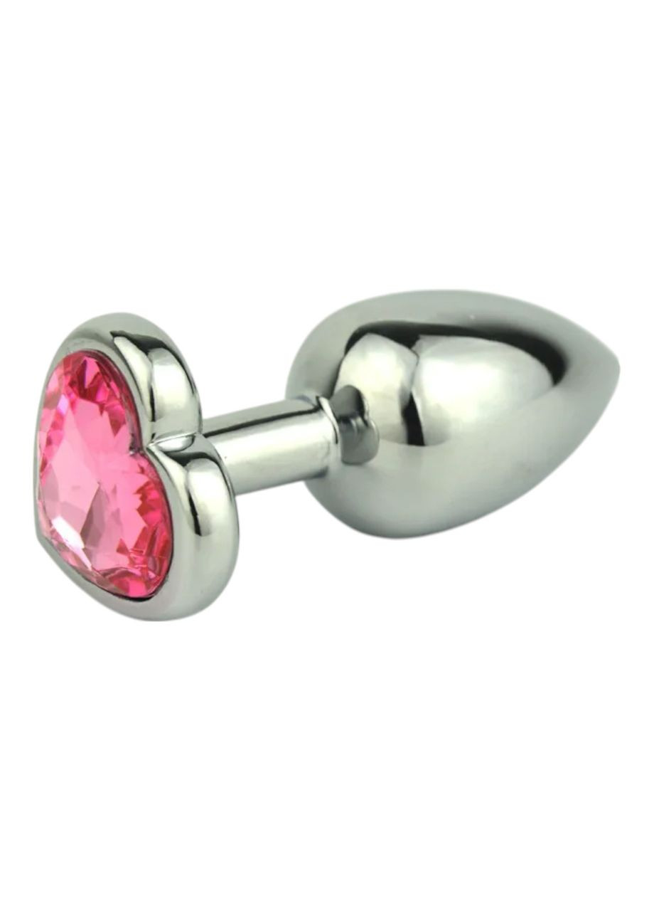 Анальна пробка металева з каменем у формі серця іграшка для анального сексу China (317747563)