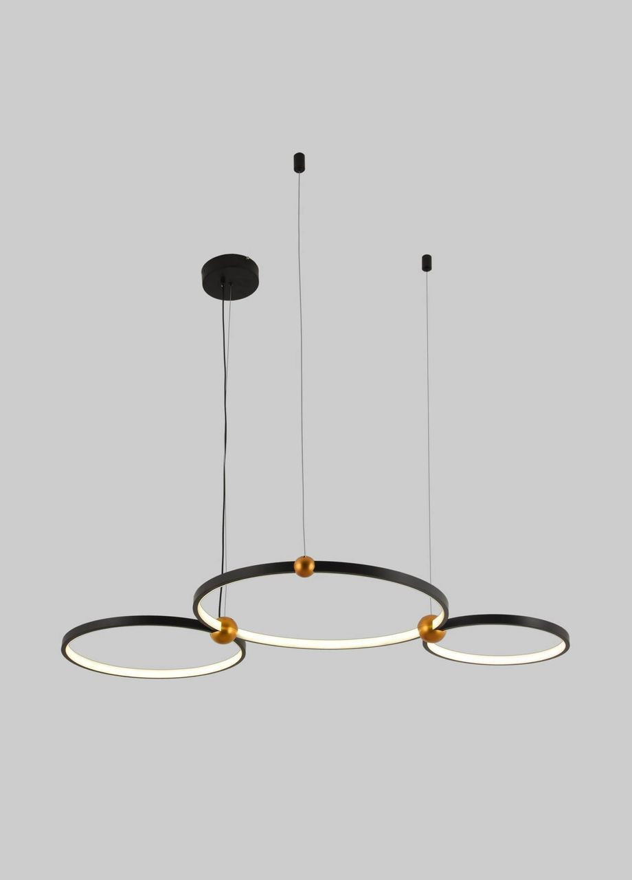 Черная тройная светодиодная подвесная люстра "Circle" 30+40+50см 50W (918-LP453-A 300+400+500MM) No Brand (370071829)