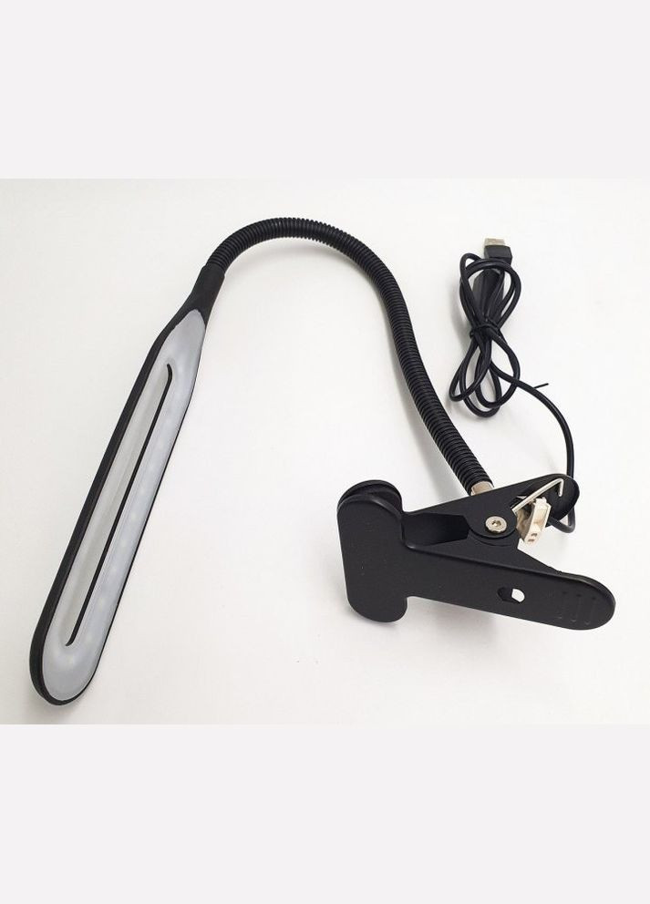 Гнучка настільна лампа світлодіодна LED на прищіпці BL-01 USB кабель Чорна Beluck (365752135)