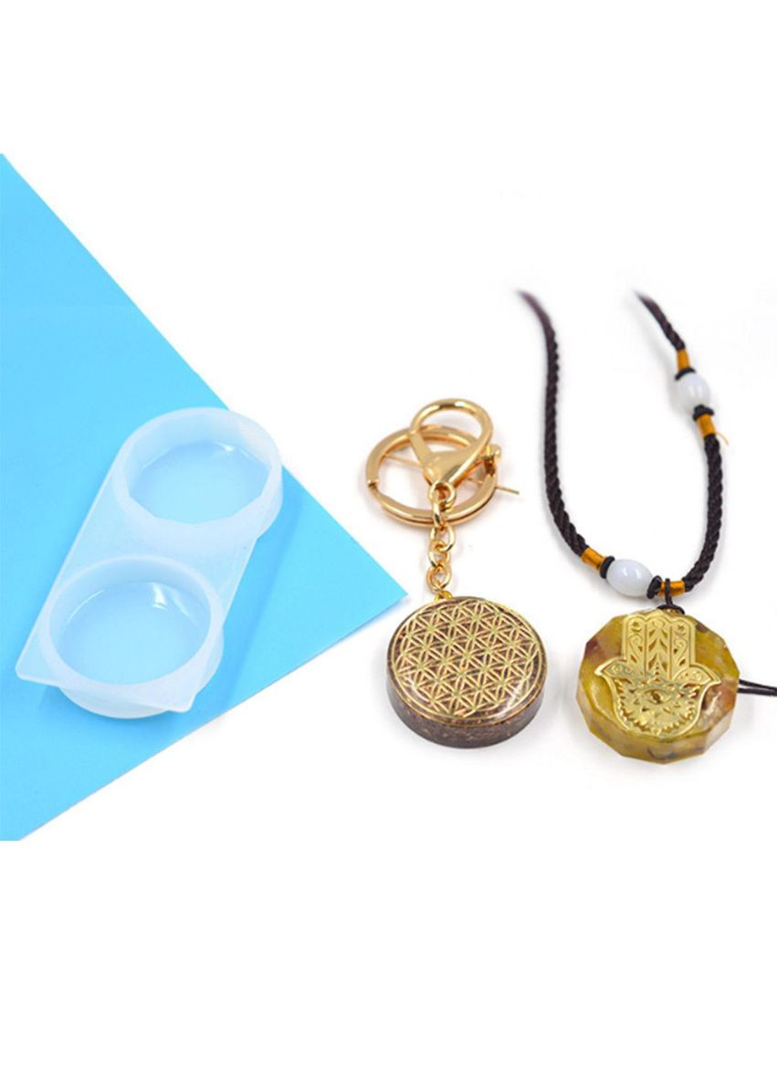 Форма для эпоксидной смолы Молд для брелока круг шестигранник Силикон 8.8 см x 4 см Finding (316248488)