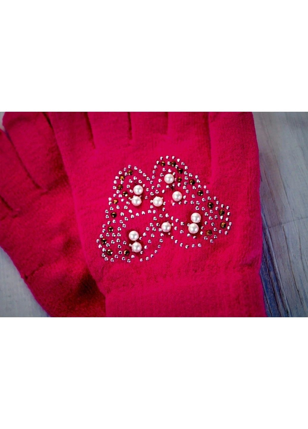 Перчатки детские вязаные малиновые 5660-3 BR-S (362556276)