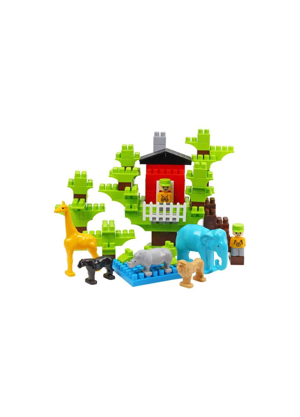 Детский конструктор на 130 деталей Безумные джунгли с набором животных Комбинированный (41800202035) ТехноК (372017481)