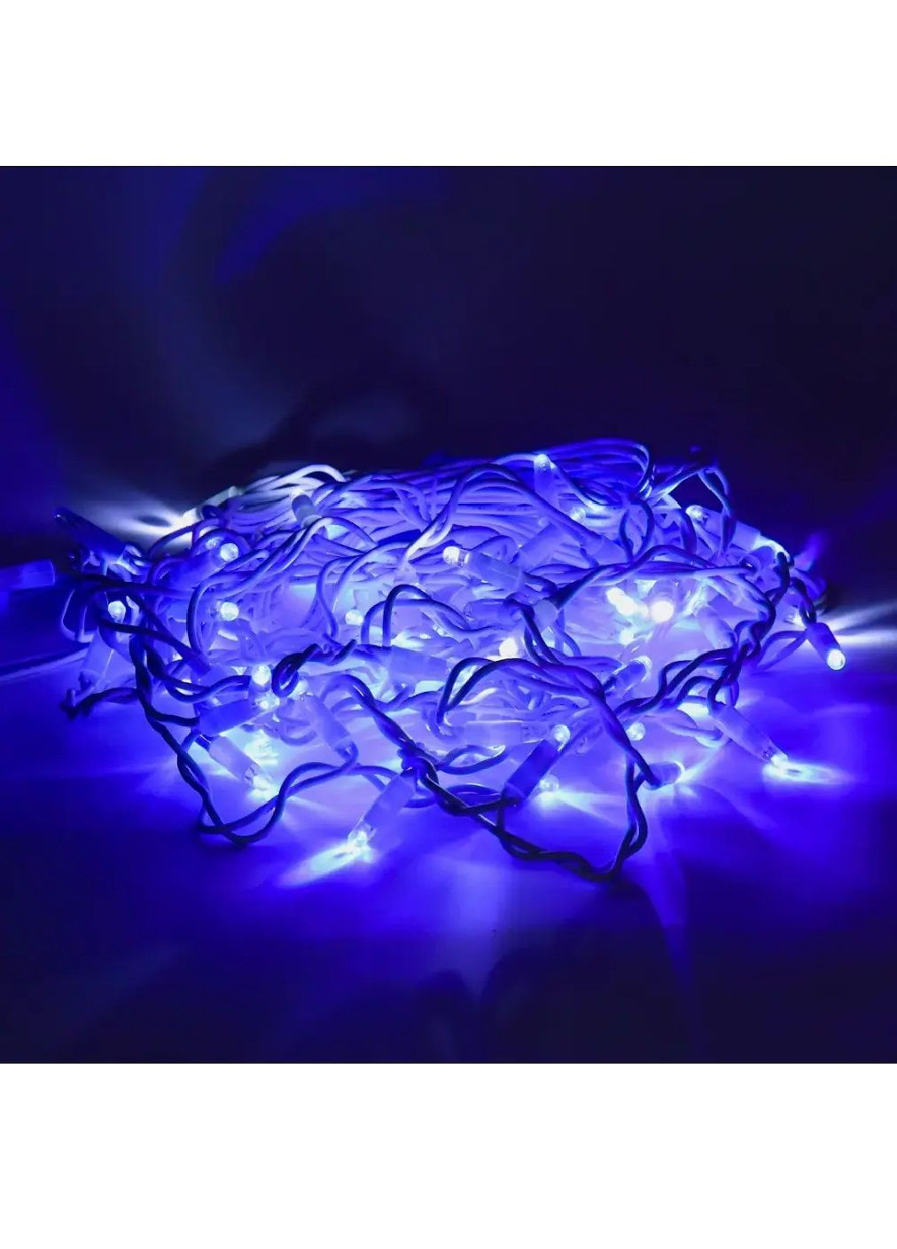 Гірлянда нитка світлодіодна новорічна для будинку вулиці з роботою від мережі 10 м 100 лампочок (481888-Prob) Синя Unbranded (367782954)