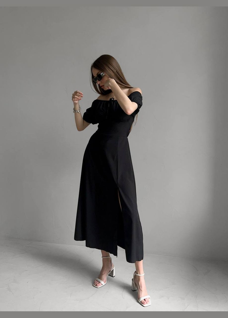 Черное кэжуал платье N.Family однотонное