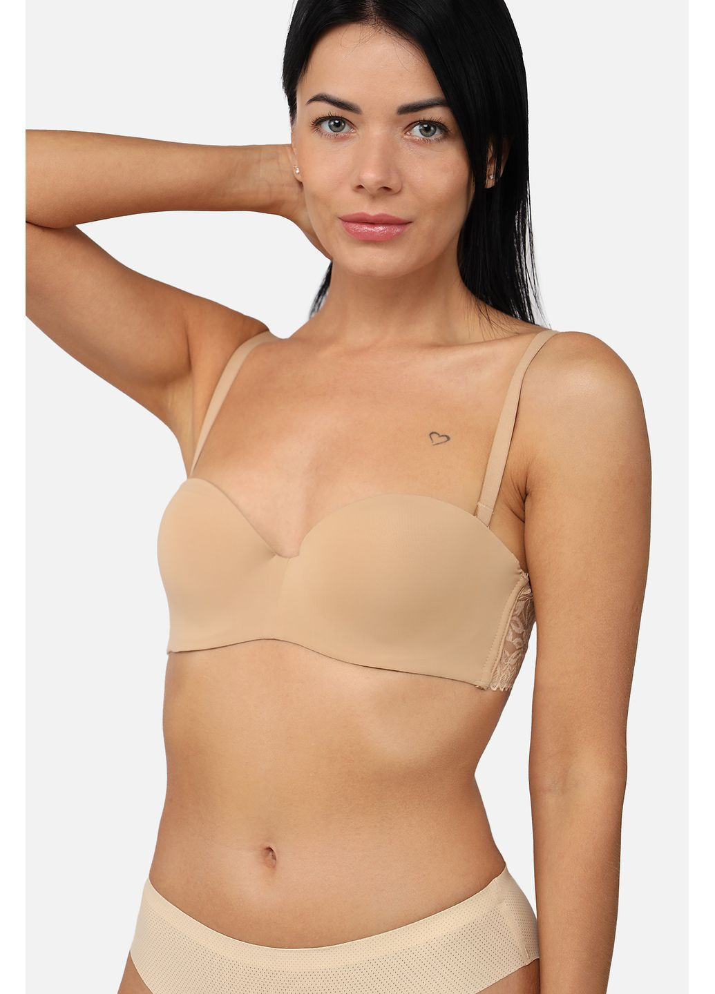 Бежевый бюстгальтер балконет женский цвет бежевый cb-00278900 No Brand кружево