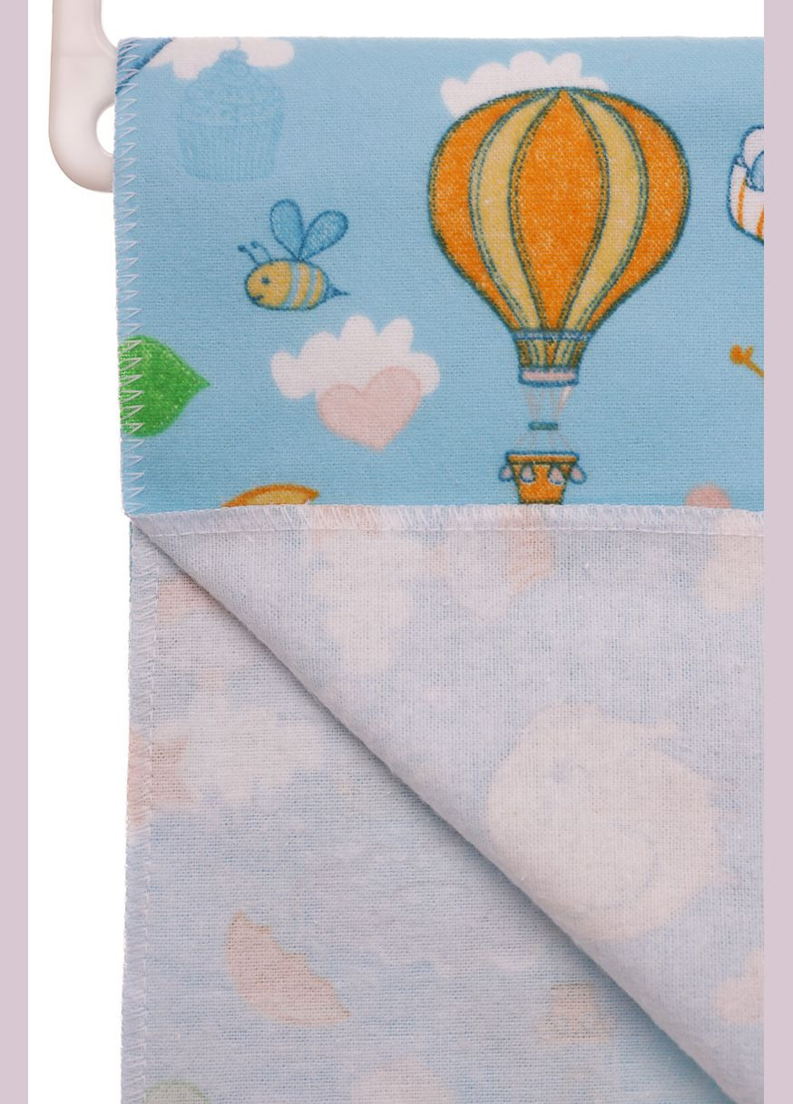 Пеленка байка для мальчика слоники с воздушным шаром 106*90 см голубая (50936) BABYKROHA (297197930)