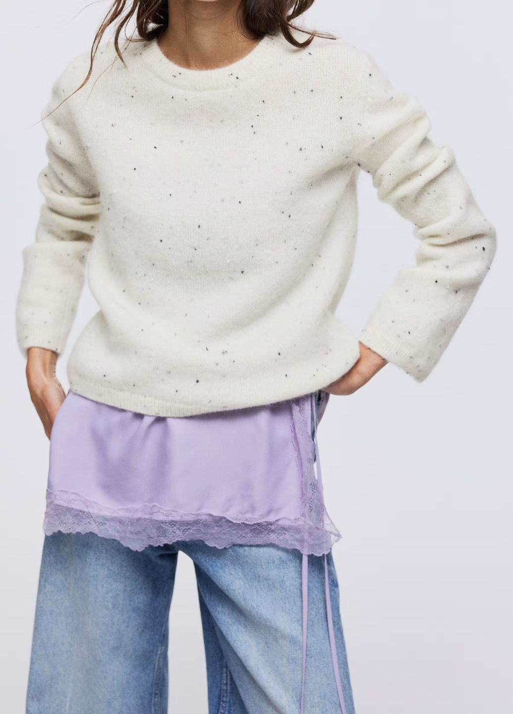 Кремовый демисезонный свитер H&M