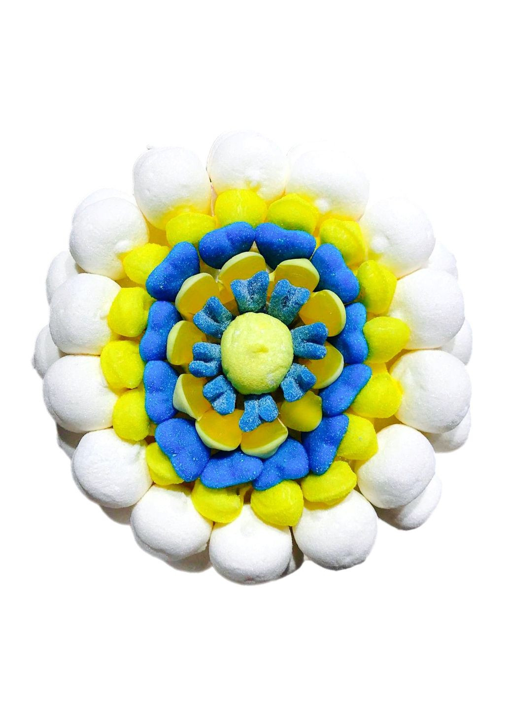 Солодкий букет з мармеладу та маршмелоу Патріотичний - 2 1 кг Мармеладний Кіт (315427662)