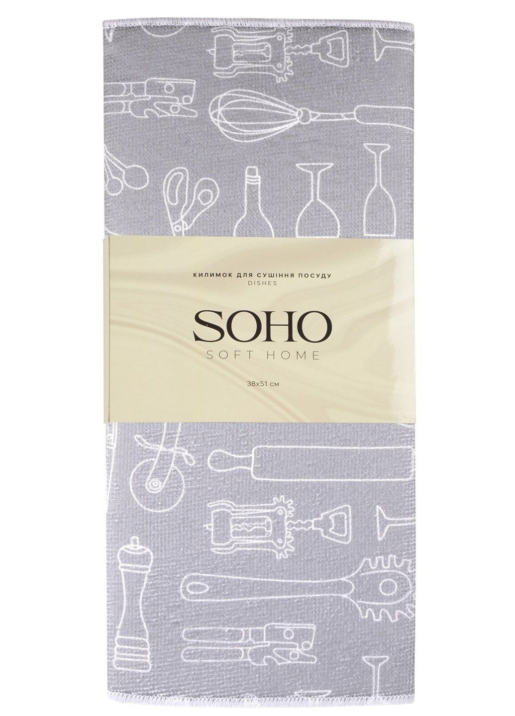 Кухонный текстиль Коврик д/сушки посуды 38*51СМ Dishes Soho (365276872)