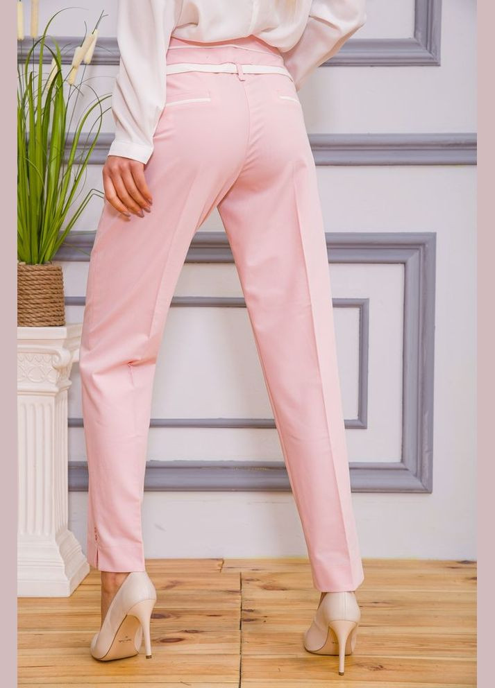 Класичні жіночі штани, рожевого кольору, з поясом, Ager (266814689)