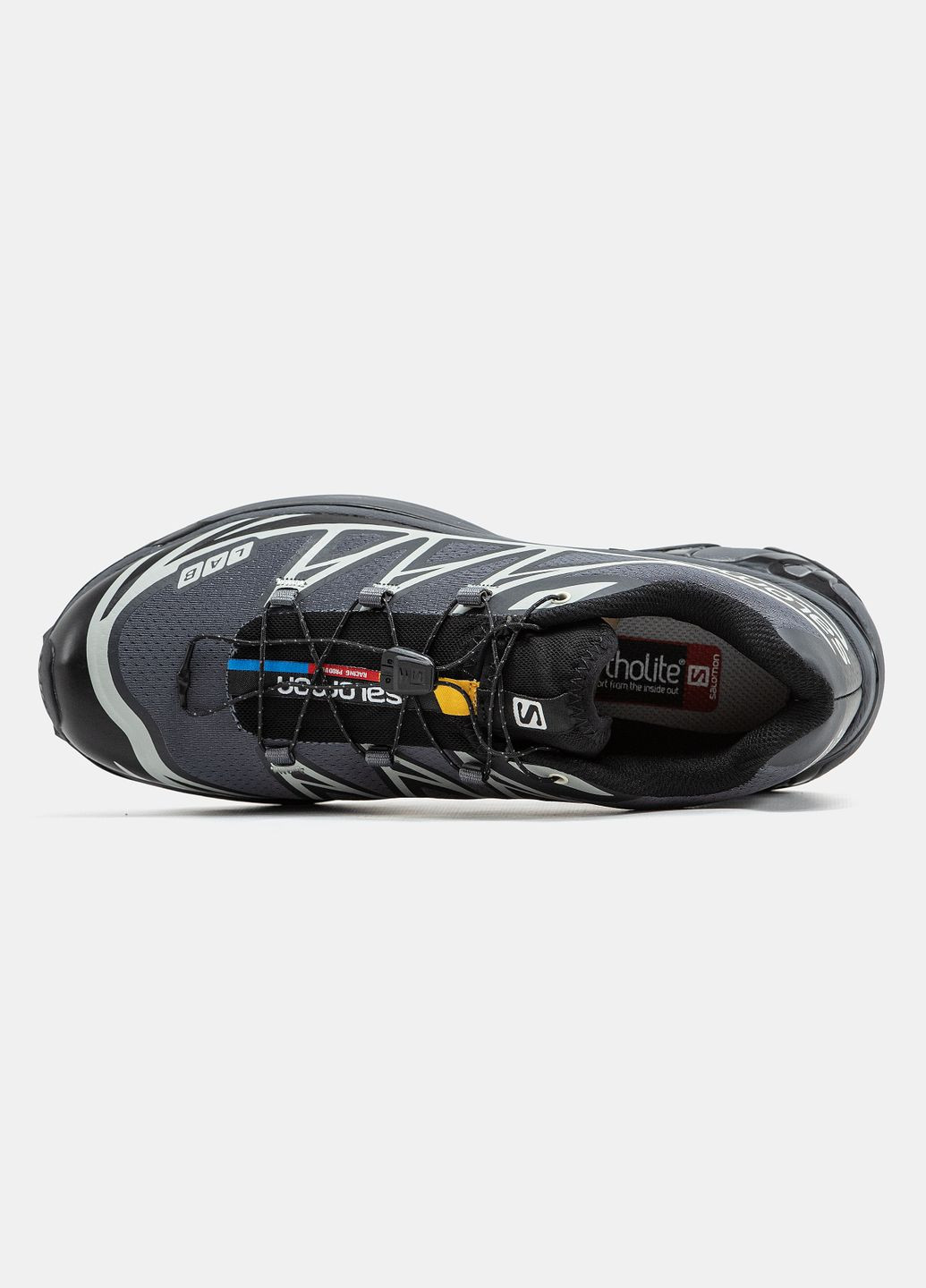 Серые демисезонные кроссовки мужские salomon xt-6 soft ground lab grey black white | саломон хт-6 серые No Brand