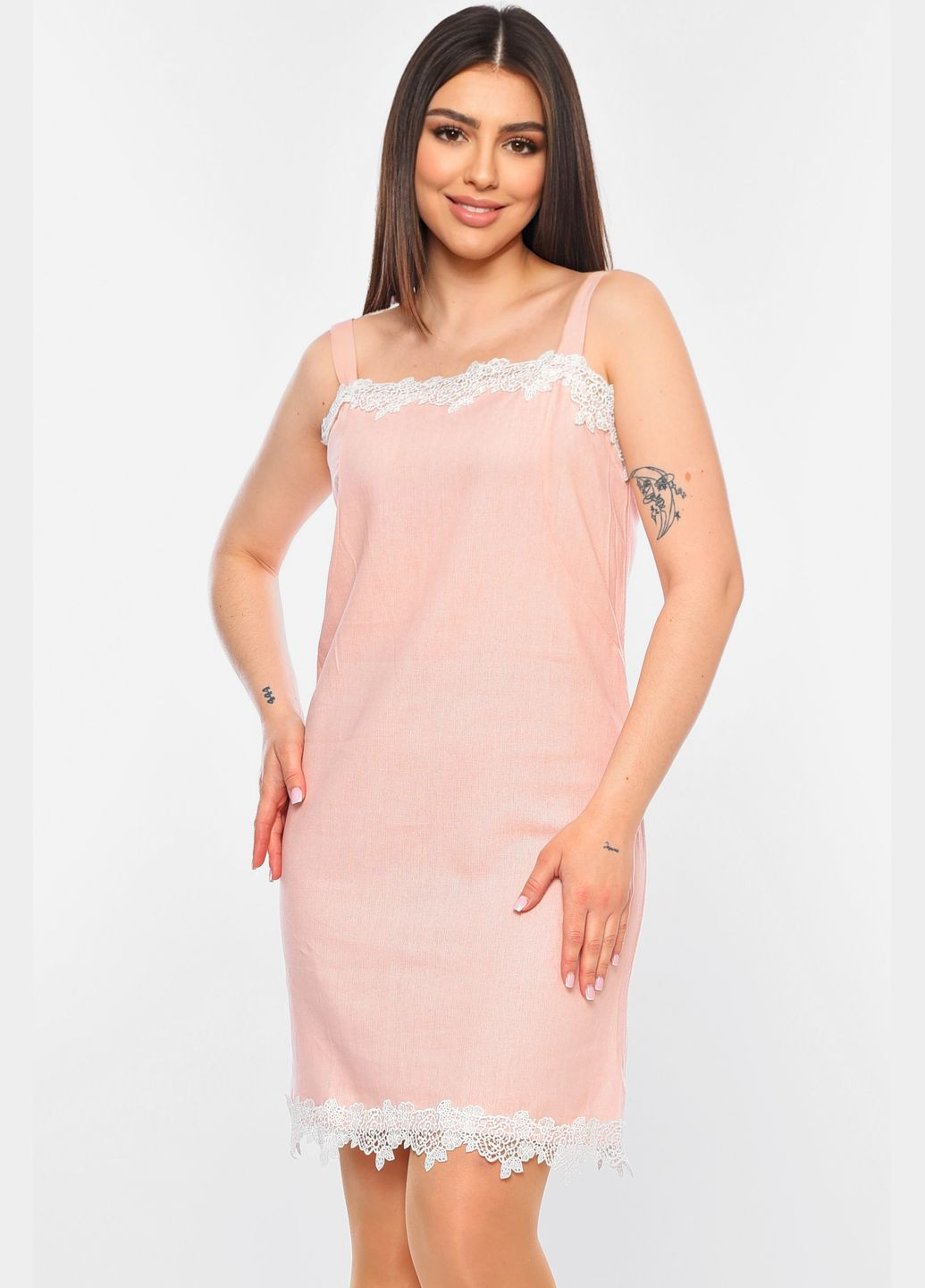 Сарафан жіночий світло-рожевого кольору Let's Shop (323584565)