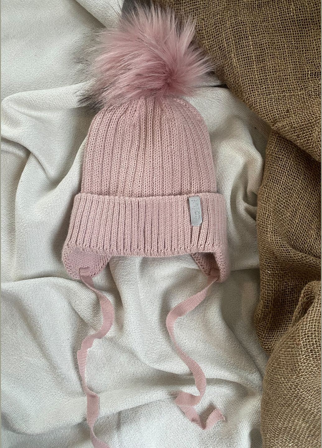 Детская зимняя шапка на завязках утеплена флисом Talvi Аміго (315517864)